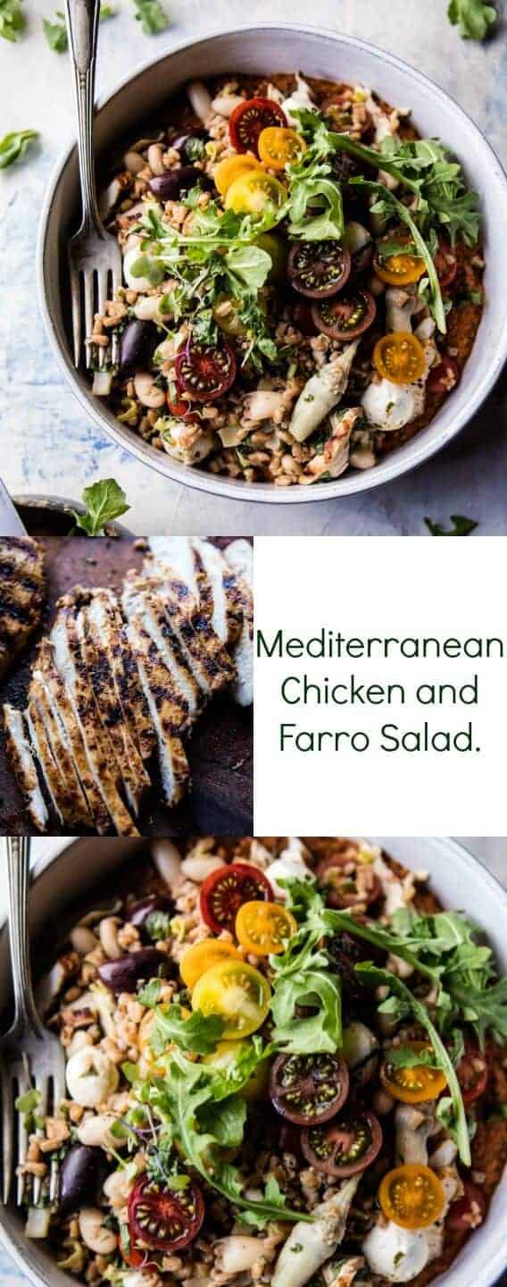 地中海鸡肉和法罗沙拉|半烤收获