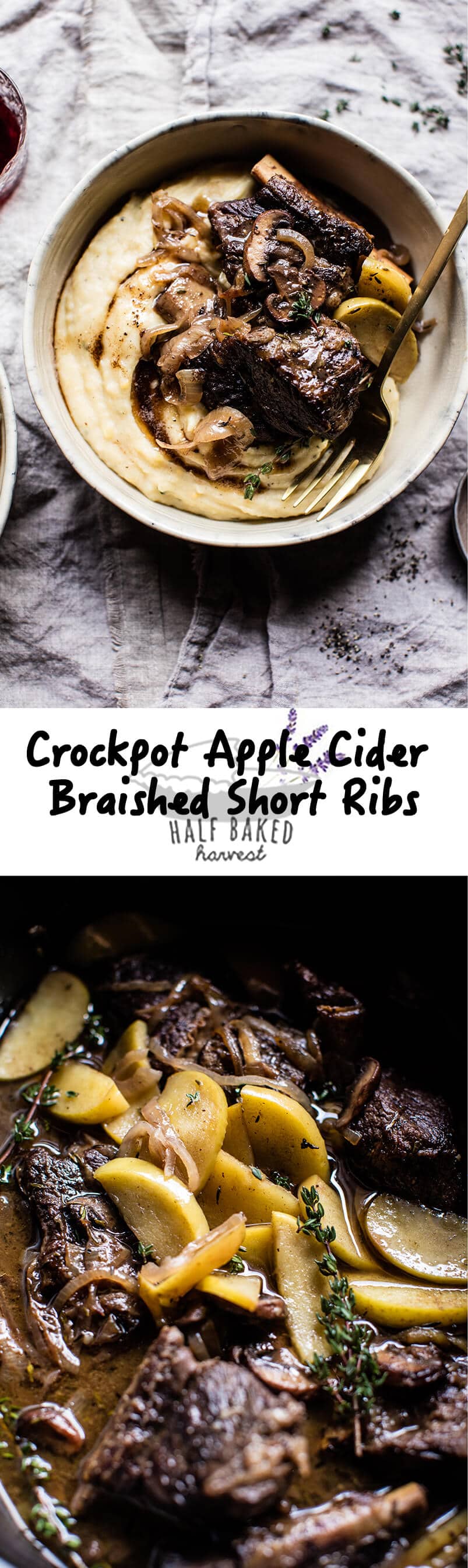 Crockpot苹果酒烩短肋配鼠尾草黄油土豆泥|半烤harvest.com @hbharvest