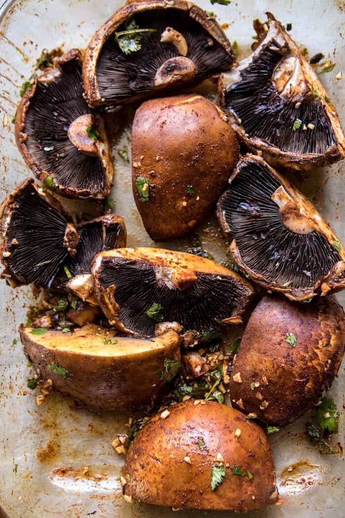 Asada蘑菇玉米饼配酸橙牛油果泥|半烤收获网#玉米饼#健康#晚餐#墨西哥