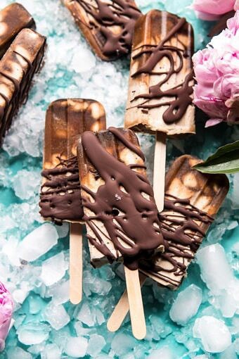 巧克力椰子拿铁软糖冰棒|半烤收获网#冰淇淋#冰棒#巧克力#健康