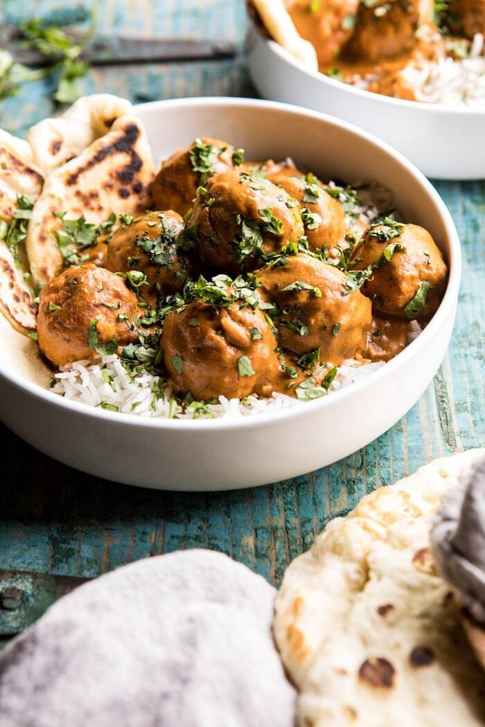 30分钟黄油鸡肉丸子|halfbakedharvest.com #meatballs #easyBOB娱乐下载recipes #indianrecipes #curry #butterchicken