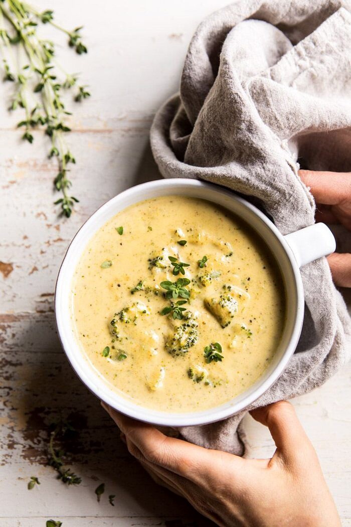 速溶锅西兰花切达干酪和西葫芦汤|halfbakedharvest.com #instantpot #soup #broccoli #easy #healthy