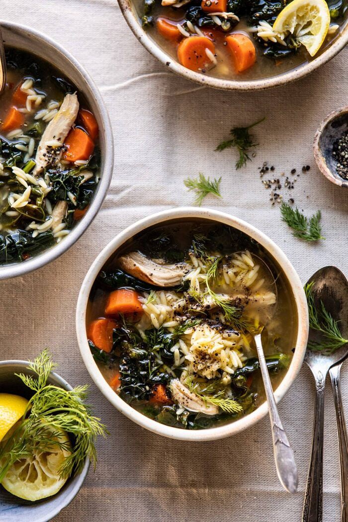 柠檬汁大蒜鸡和奥尔佐汤|halfbakedharvest.com #chickensoup #kale #healthyBOB娱乐下载recipes #winter
