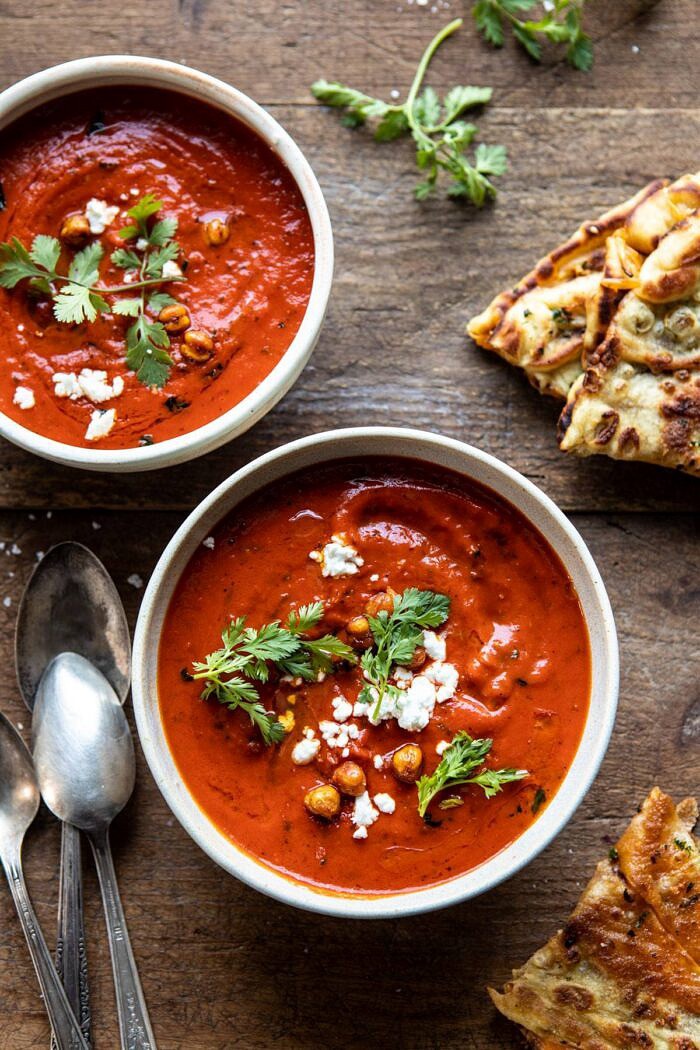 新的！奶油摩洛哥番茄汤。舒适的周末汤也很快，容易，健康。食谱：//www.chianxujia.com/creamy-moroccan-tomato-soup/ #tomatosoup #easyrecipBOB娱乐下载es #healthy #soup #vegan