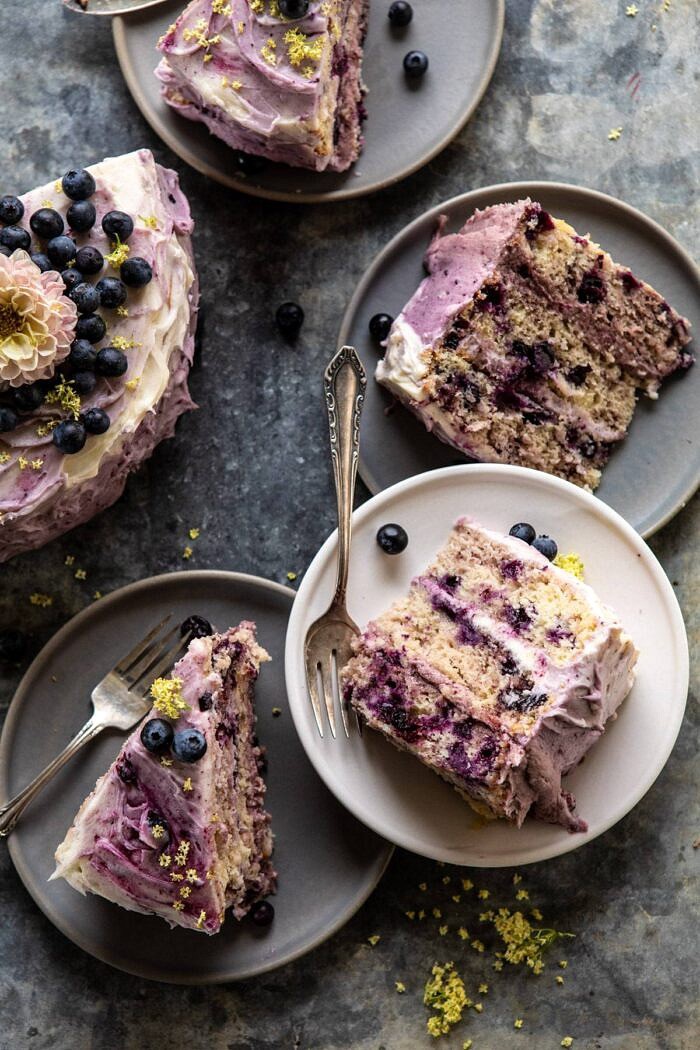 爆裂蓝莓柠檬层蛋糕|半烤harvest.com #bleberrycake #layercake #summerrecipes #dessertBOB娱乐下载