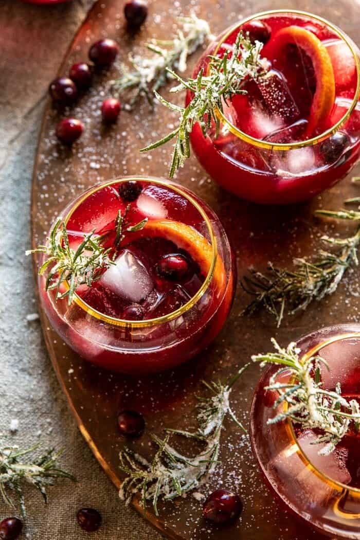 Cranberry Bourbon Sour | half - bakedharvest.com # Bourbon #thanksgiving #鸡尾酒#holiday #圣诞节