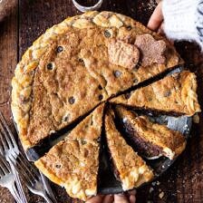 Gooey Chocolate Chip Cookie Pumpkin Pie | halfbakedharvest.com # Cookie Pie #thanksgiving # Pumpkin Pie