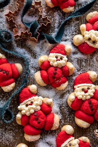Holly Jolly Santa Cookies | halfbakedharvest.com # santcookies #sugarcookies