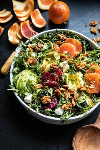 柑橘鳄梨沙拉配橙塔希尼醋汁|halfbakedharvest.com #salad #easyrecipe