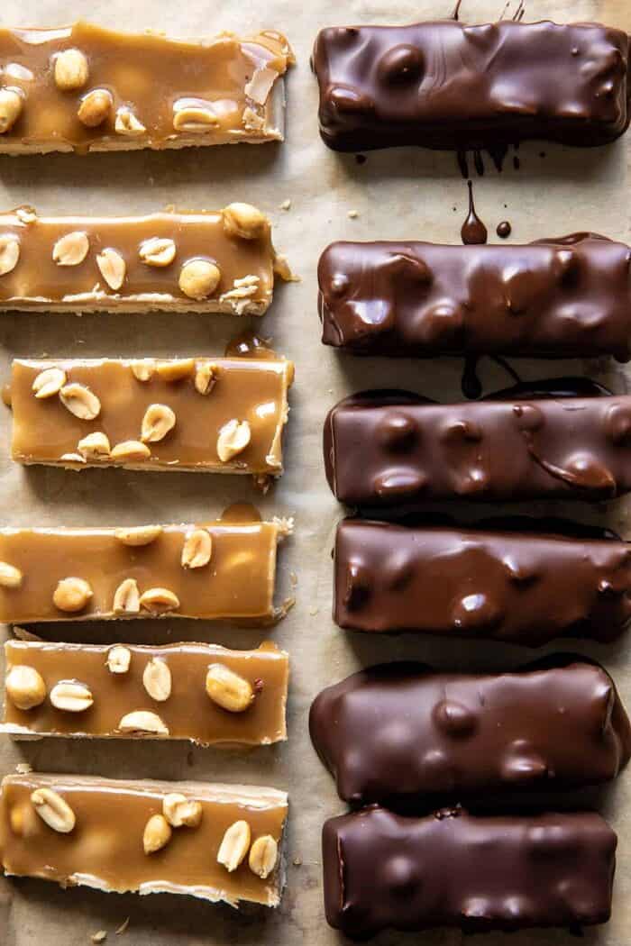 简易自制素食士力架蘸巧克力的准备照片